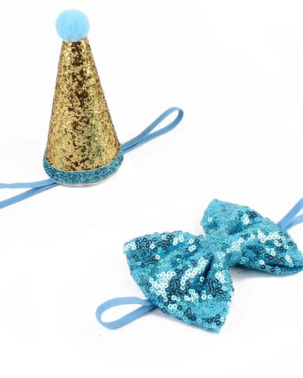Pet Sequin Party Hat & Bow beldemo5-toys2