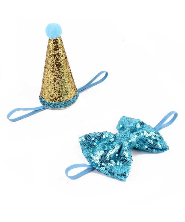 Pet Sequin Party Hat & Bow beldemo5-toys2