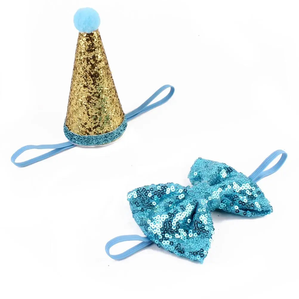 Pet Sequin Party Hat & Bow beldemo5-toys2