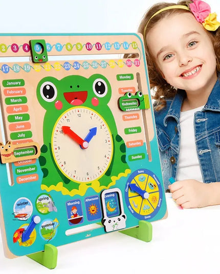Montessori Wooden Toys Baby Weather Season Calendar Clock Time Cognition Preschool Educational Teaching Aids Toys For Children beldemo5-toys2