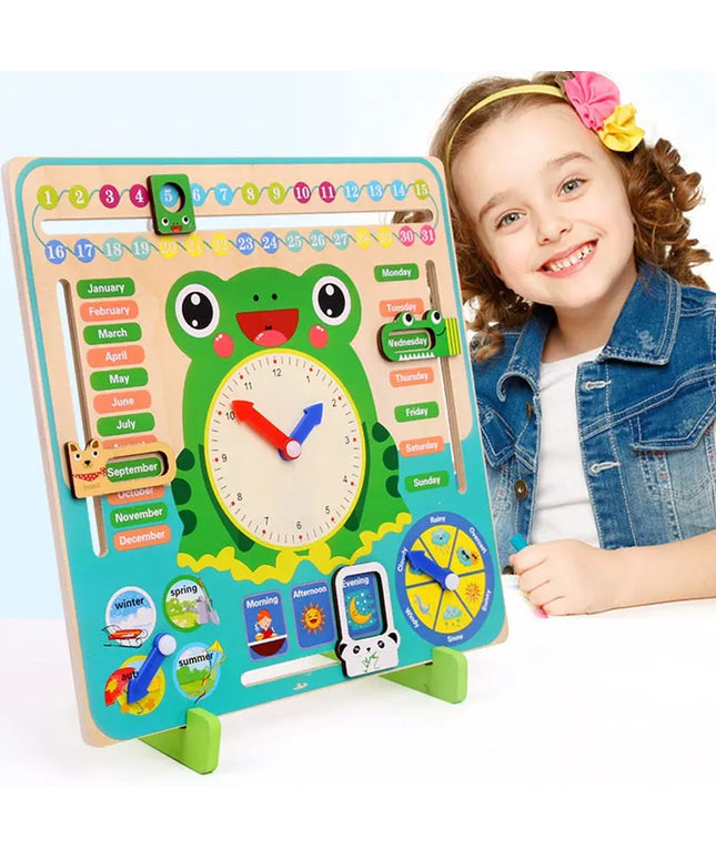 Montessori Wooden Toys Baby Weather Season Calendar Clock Time Cognition Preschool Educational Teaching Aids Toys For Children beldemo5-toys2