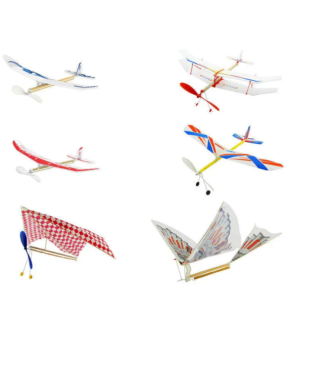 Double - wing rubber - powered aircraft beldemo5-toys2