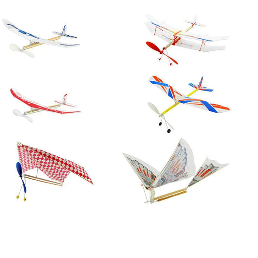 Double - wing rubber - powered aircraft beldemo5-toys2