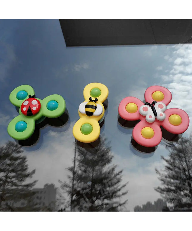 Kids Gyro Insect Sucker Spinner Rattle Bathroom Bath Toys Table Dinner Appease Toys for Baby Toddlers beldemo5-toys2