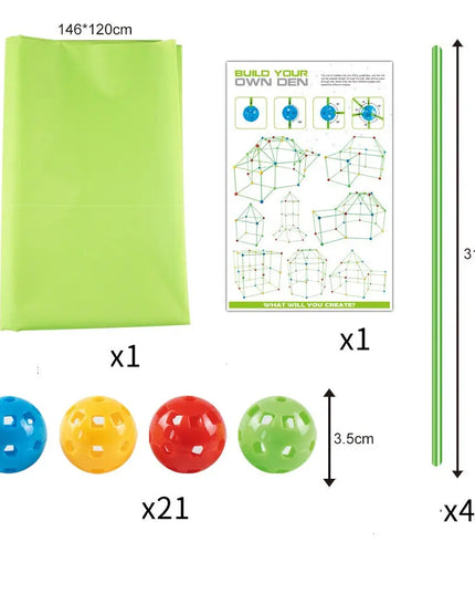 Children's Diy Bead Tent Fort Building Kit Toy Tent Building Blocks Tent Fight Tent beldemo5-toys2