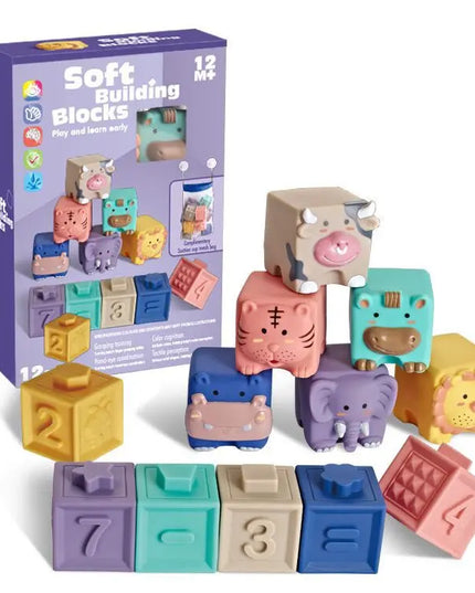 Soft Plastic Building Blocks For Infants And Young Children Early Education Digital Cognitive Animal Relief Matching Toys beldemo5-toys2
