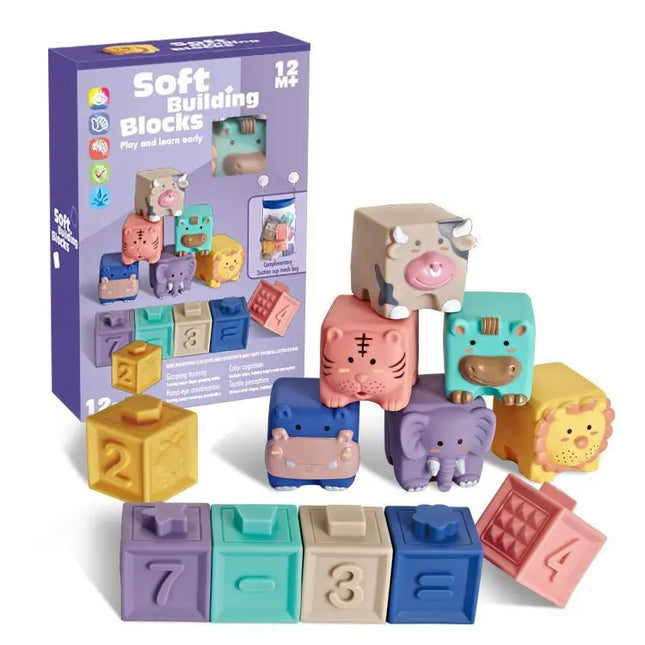 Soft Plastic Building Blocks For Infants And Young Children Early Education Digital Cognitive Animal Relief Matching Toys beldemo5-toys2