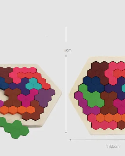 Wooden Hexagonal Geometric Puzzle beldemo5-toys2