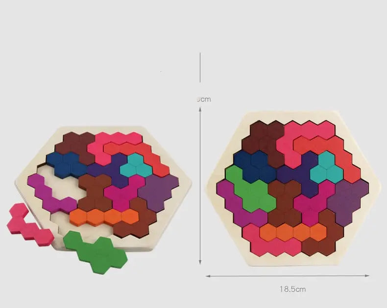 Wooden Hexagonal Geometric Puzzle beldemo5-toys2