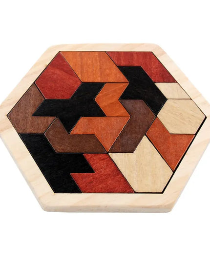 Wooden Hexagonal Geometric Puzzle beldemo5-toys2