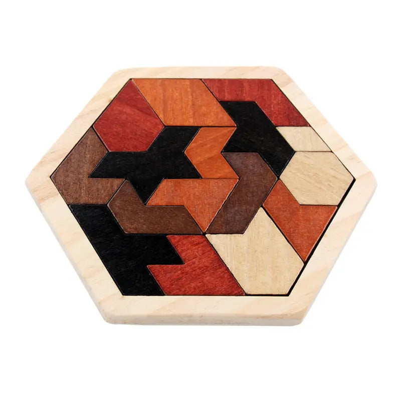 Wooden Hexagonal Geometric Puzzle beldemo5-toys2