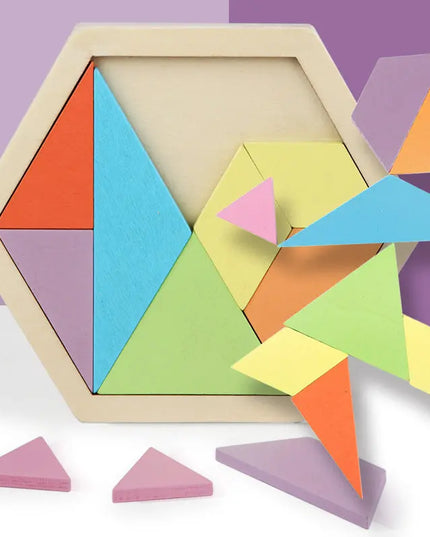 Wooden Hexagonal Geometric Puzzle beldemo5-toys2