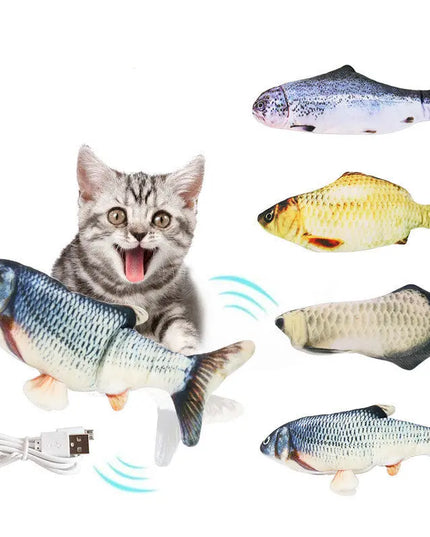 Electric Funny Cat Simulation Fish Beating Usb Jumping Cat Toy beldemo5-toys2