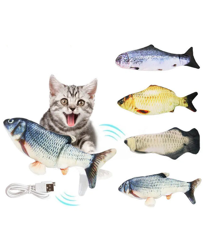 Electric Funny Cat Simulation Fish Beating Usb Jumping Cat Toy beldemo5-toys2