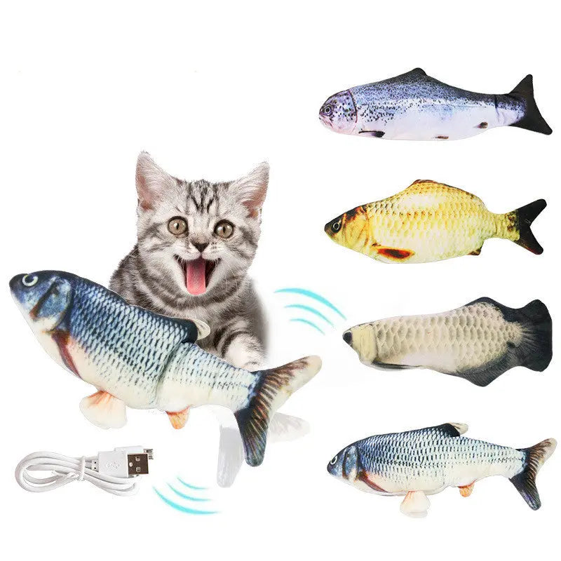 Electric Funny Cat Simulation Fish Beating Usb Jumping Cat Toy beldemo5-toys2