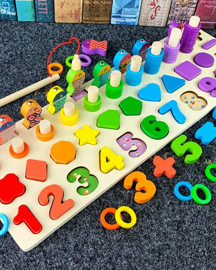 3D Preschool Children Educational Toys Wooden Montessori Arithmetic Magnetic Matching Building Block Toys beldemo5-toys2