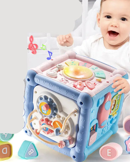 Baby Musical Box Toddler Funny Hand Drum Toy Baby Activity Cube Geometric Blocks beldemo5-toys2