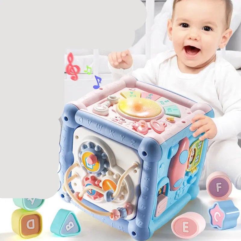 Baby Musical Box Toddler Funny Hand Drum Toy Baby Activity Cube Geometric Blocks beldemo5-toys2