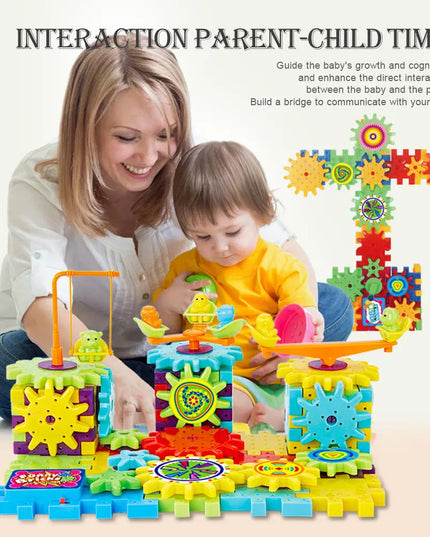 Electric Gears 3D Model Building Kits Plastic Brick Blocks Educational Toys for Kids beldemo5-toys2