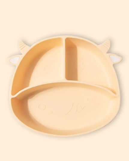 Baby Silicone Dinner Plate Integrated Non-slip Children's Dinner Plate Baby Food Supplement Bowl Grid Feeding Tableware Maternal and Child Products beldemo5-toys2