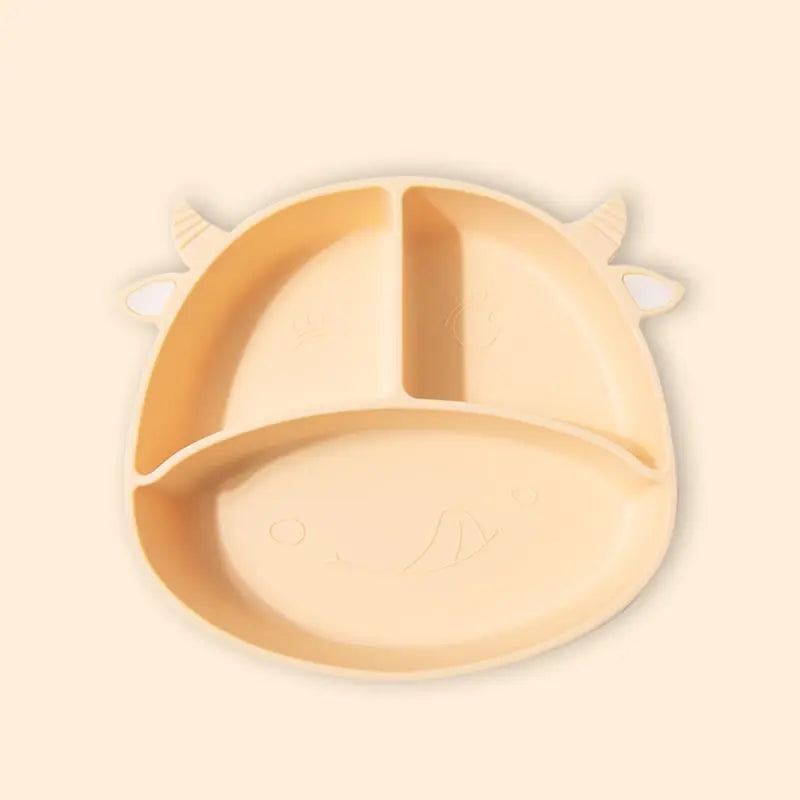 Baby Silicone Dinner Plate Integrated Non-slip Children's Dinner Plate Baby Food Supplement Bowl Grid Feeding Tableware Maternal and Child Products beldemo5-toys2