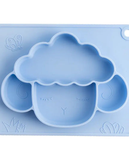 Baby Silicone Dinner Plate Integrated Non-slip Children's Dinner Plate Baby Food Supplement Bowl Grid Feeding Tableware Maternal and Child Products beldemo5-toys2