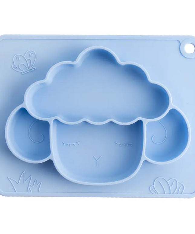 Baby Silicone Dinner Plate Integrated Non-slip Children's Dinner Plate Baby Food Supplement Bowl Grid Feeding Tableware Maternal and Child Products beldemo5-toys2