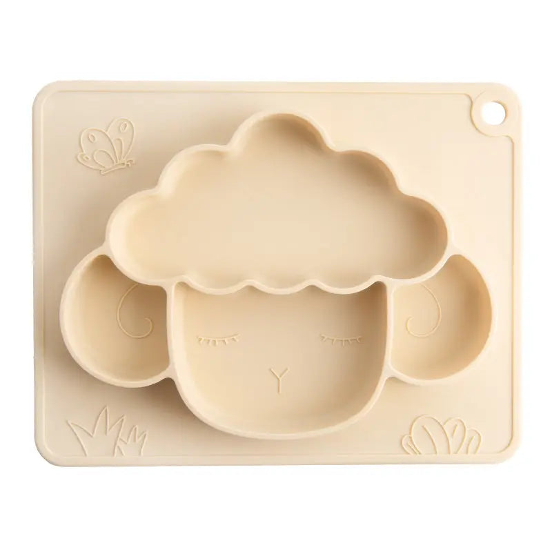 Baby Silicone Dinner Plate Integrated Non-slip Children's Dinner Plate Baby Food Supplement Bowl Grid Feeding Tableware Maternal and Child Products beldemo5-toys2