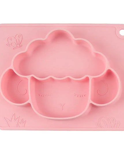 Baby Silicone Dinner Plate Integrated Non-slip Children's Dinner Plate Baby Food Supplement Bowl Grid Feeding Tableware Maternal and Child Products beldemo5-toys2