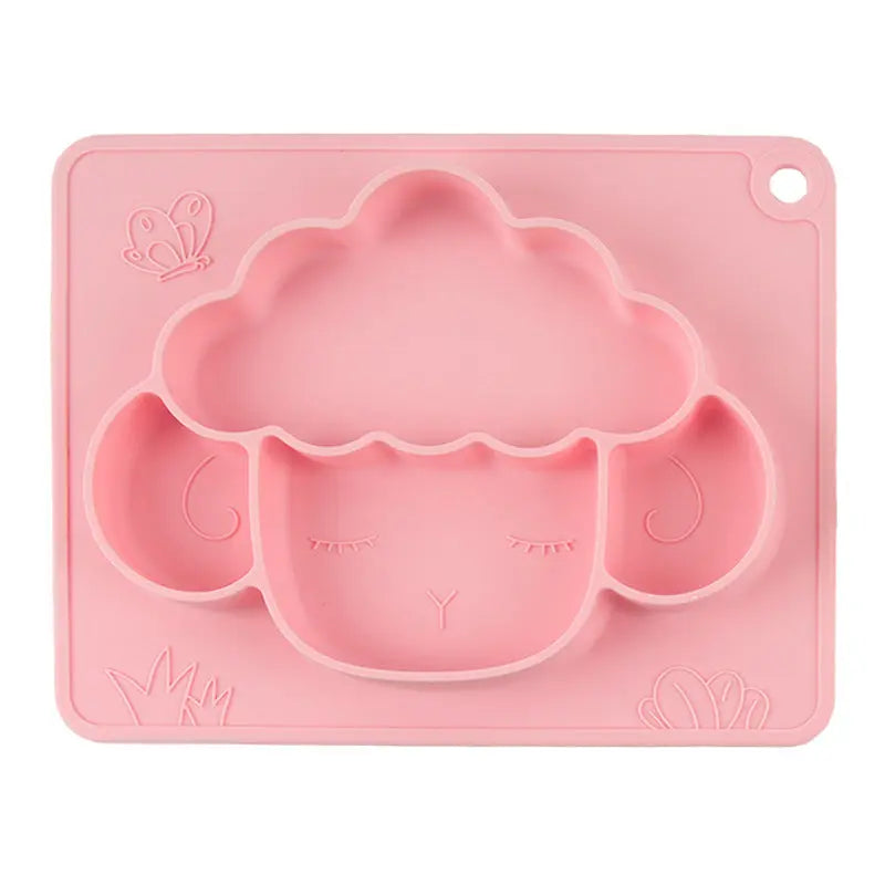 Baby Silicone Dinner Plate Integrated Non-slip Children's Dinner Plate Baby Food Supplement Bowl Grid Feeding Tableware Maternal and Child Products beldemo5-toys2
