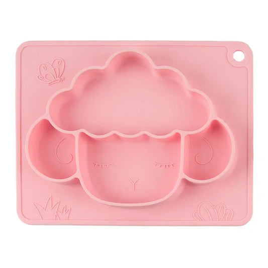 Baby Silicone Dinner Plate Integrated Non-slip Children's Dinner Plate Baby Food Supplement Bowl Grid Feeding Tableware Maternal and Child Products beldemo5-toys2