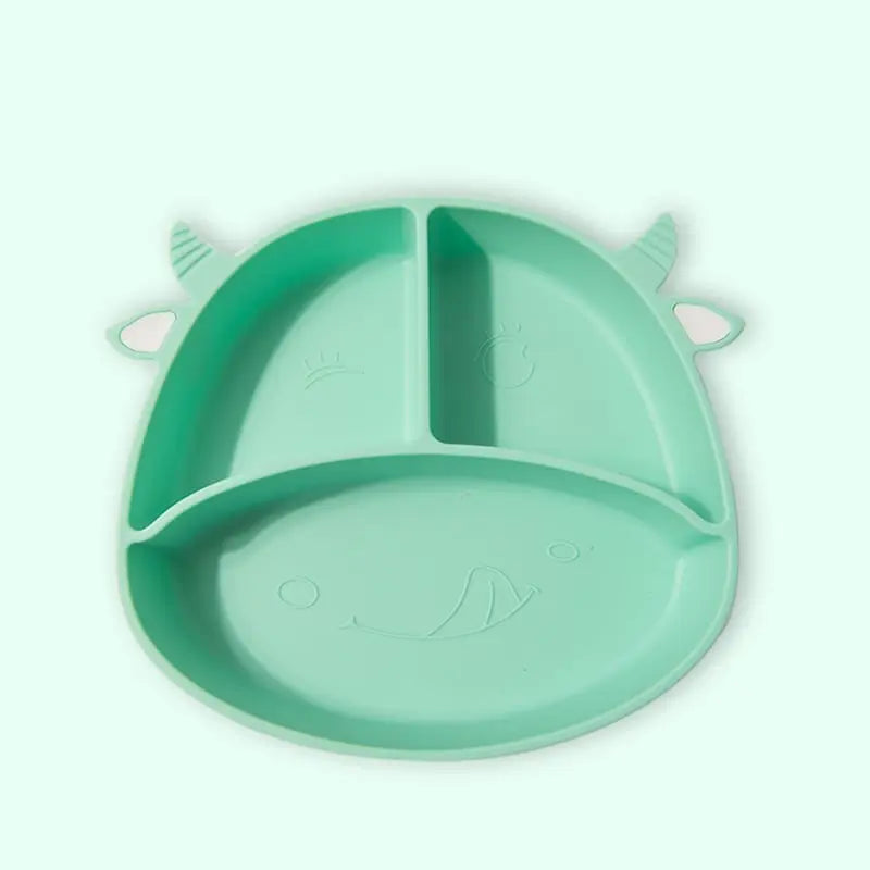 Baby Silicone Dinner Plate Integrated Non-slip Children's Dinner Plate Baby Food Supplement Bowl Grid Feeding Tableware Maternal and Child Products beldemo5-toys2