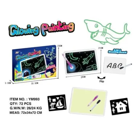 Educational Toy Drawing Pad 3D Magic 8 Light Effects Puzzle Board Sketchpad beldemo5-toys2