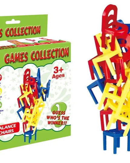 Board Game Balance Chairs Adult Kids Stacking Game Pipelines Parent-child DIY Interactive Toy Educational Toy beldemo5-toys2