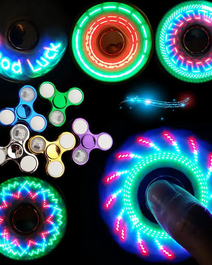Luminous LED Light Fidget Spinner Hand Top Spinners Glow in Dark Light beldemo5-toys2