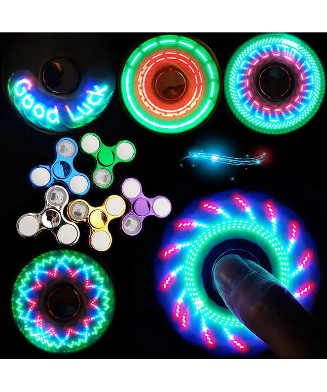 Luminous LED Light Fidget Spinner Hand Top Spinners Glow in Dark Light beldemo5-toys2