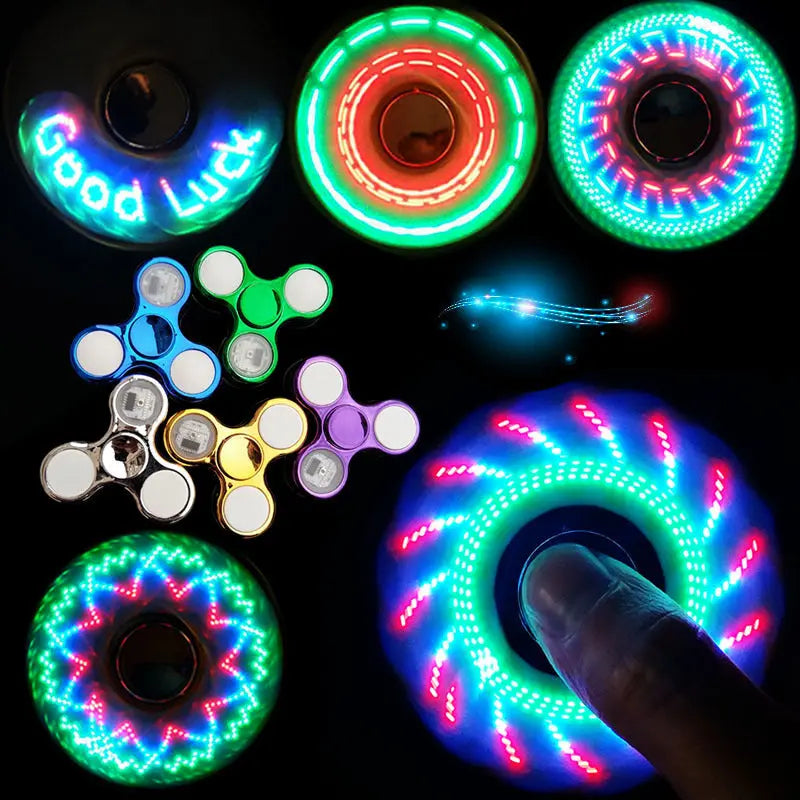 Luminous LED Light Fidget Spinner Hand Top Spinners Glow in Dark Light beldemo5-toys2