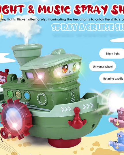 Electric Water Rotating Spray Ship Toys Cartoon Boat Funny Baby Bath Toys beldemo5-toys2