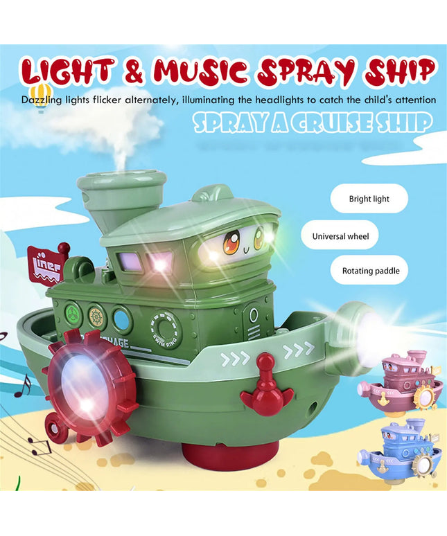 Electric Water Rotating Spray Ship Toys Cartoon Boat Funny Baby Bath Toys beldemo5-toys2