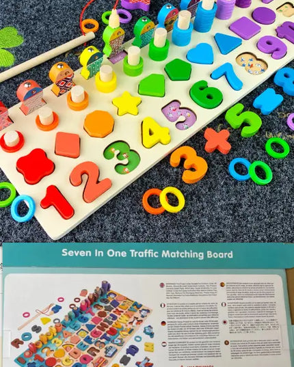 3D Preschool Children Educational Toys Wooden Montessori Arithmetic Magnetic Matching Building Block Toys beldemo5-toys2