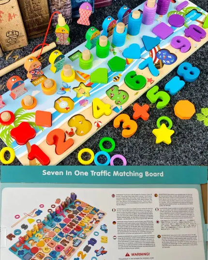 3D Preschool Children Educational Toys Wooden Montessori Arithmetic Magnetic Matching Building Block Toys beldemo5-toys2