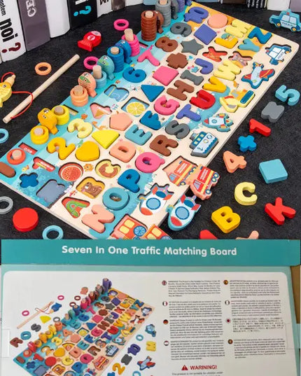 3D Preschool Children Educational Toys Wooden Montessori Arithmetic Magnetic Matching Building Block Toys beldemo5-toys2