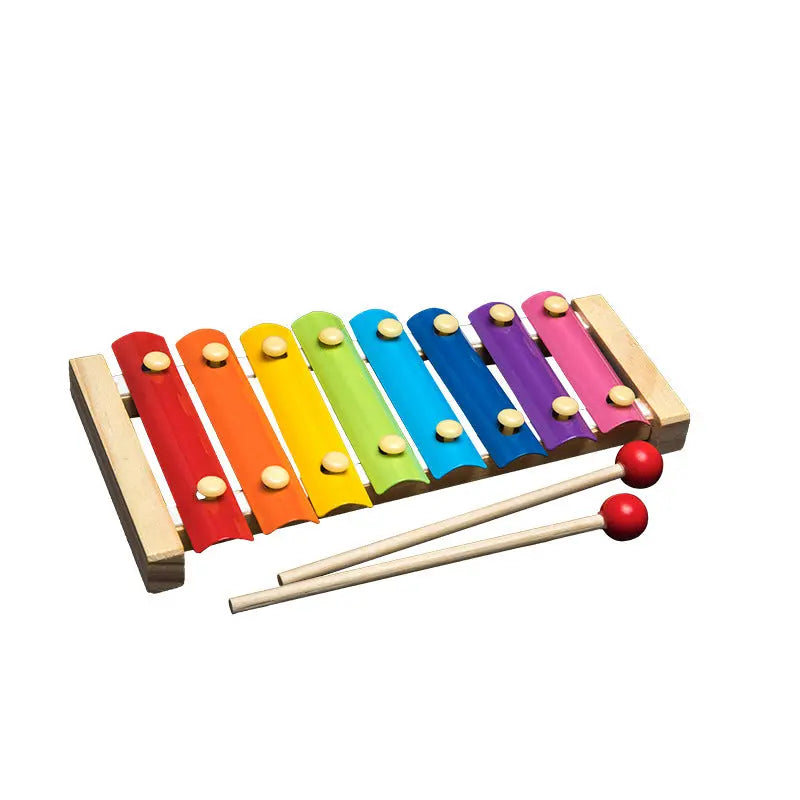 Wooden Toys Rattles Educational Toy Rainbow Blocks Montessori Baby Colorful Kids Music beldemo5-toys2