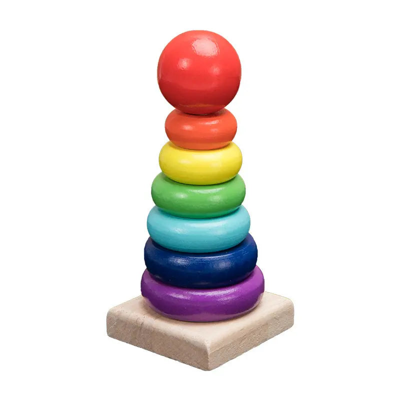 Wooden Toys Rattles Educational Toy Rainbow Blocks Montessori Baby Colorful Kids Music beldemo5-toys2