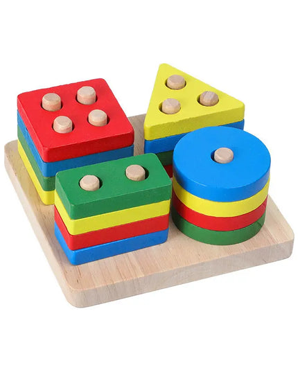 Wooden Toys Rattles Educational Toy Rainbow Blocks Montessori Baby Colorful Kids Music beldemo5-toys2