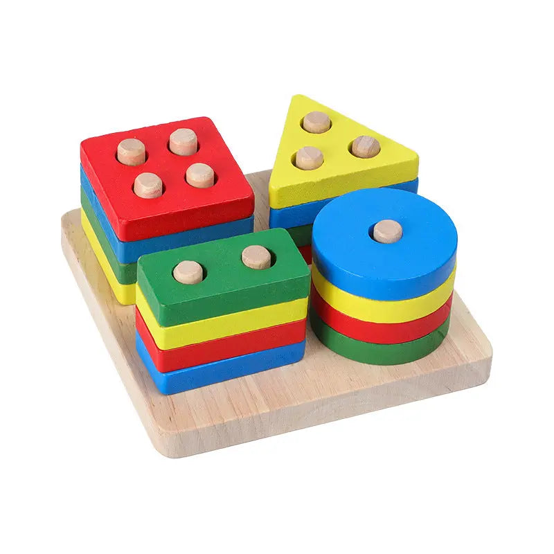 Wooden Toys Rattles Educational Toy Rainbow Blocks Montessori Baby Colorful Kids Music beldemo5-toys2