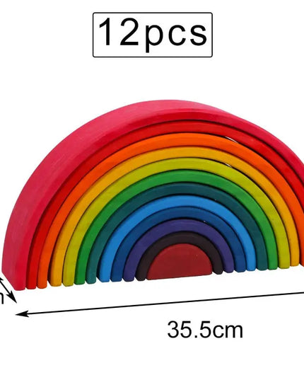Children'S Wooden Large Rainbow Building Blocks For Babies 2-4 Years Old Kindergarten Rainbow Building Blocks Montessori Assembling Toys beldemo5-toys2