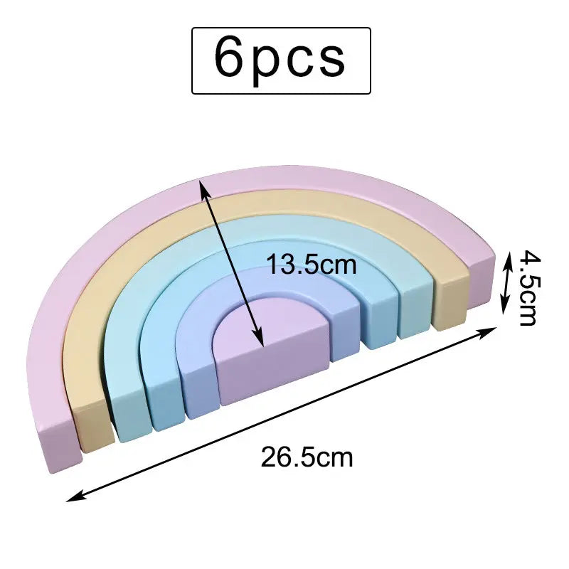 Children'S Wooden Large Rainbow Building Blocks For Babies 2-4 Years Old Kindergarten Rainbow Building Blocks Montessori Assembling Toys beldemo5-toys2