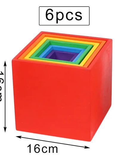 Children'S Wooden Large Rainbow Building Blocks For Babies 2-4 Years Old Kindergarten Rainbow Building Blocks Montessori Assembling Toys beldemo5-toys2