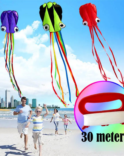 3D 4M Large Octopus Kite with Handle Line Children Outdoor Summer Game Professional Stunt Software Power Beach Kite Kids Toy beldemo5-toys2